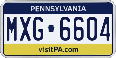 PA license plate MXG6604