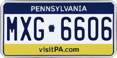 PA license plate MXG6606