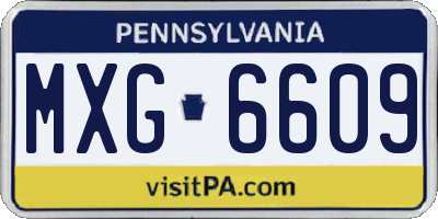 PA license plate MXG6609