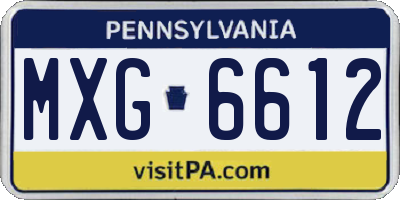 PA license plate MXG6612