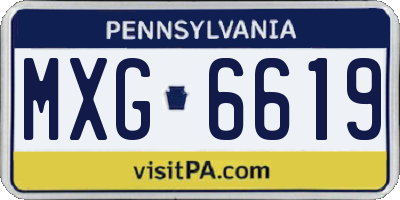 PA license plate MXG6619