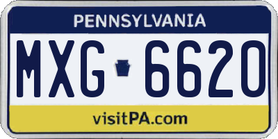 PA license plate MXG6620