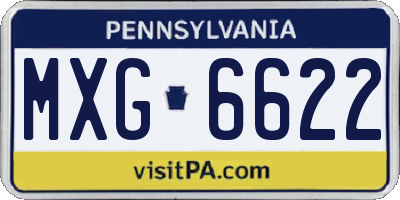 PA license plate MXG6622