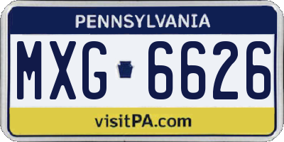 PA license plate MXG6626