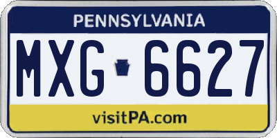 PA license plate MXG6627