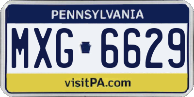 PA license plate MXG6629