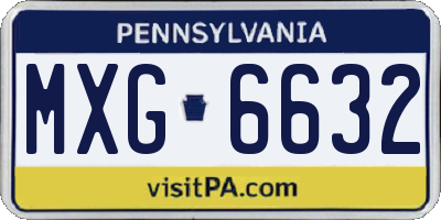 PA license plate MXG6632