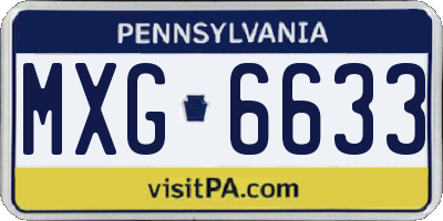 PA license plate MXG6633