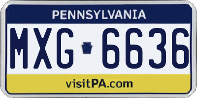 PA license plate MXG6636