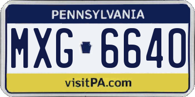PA license plate MXG6640