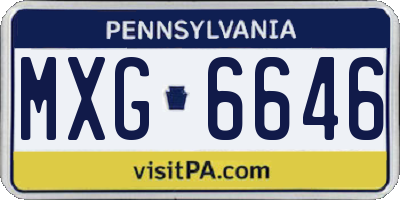 PA license plate MXG6646