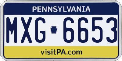 PA license plate MXG6653