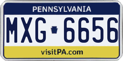 PA license plate MXG6656