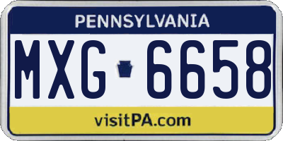 PA license plate MXG6658