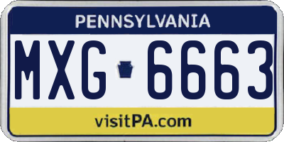 PA license plate MXG6663