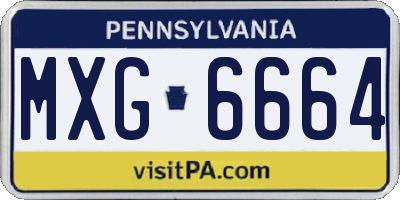 PA license plate MXG6664