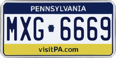 PA license plate MXG6669