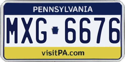 PA license plate MXG6676