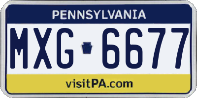 PA license plate MXG6677