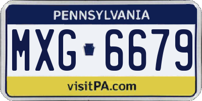 PA license plate MXG6679