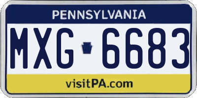 PA license plate MXG6683