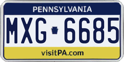 PA license plate MXG6685