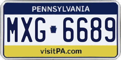 PA license plate MXG6689