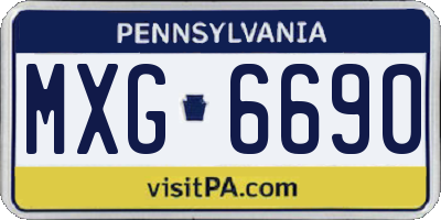 PA license plate MXG6690