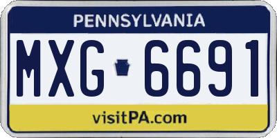 PA license plate MXG6691
