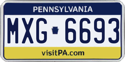PA license plate MXG6693
