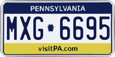 PA license plate MXG6695