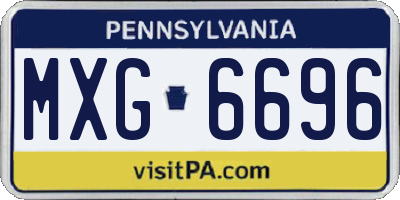 PA license plate MXG6696
