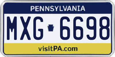 PA license plate MXG6698