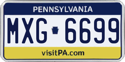 PA license plate MXG6699