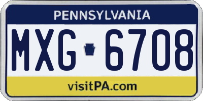PA license plate MXG6708