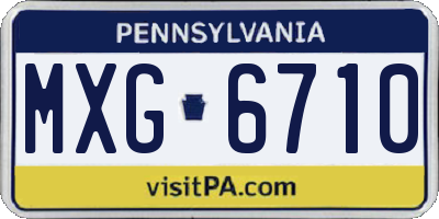 PA license plate MXG6710