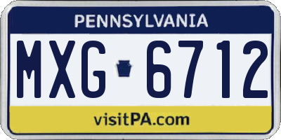 PA license plate MXG6712