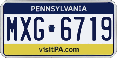 PA license plate MXG6719
