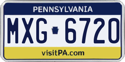 PA license plate MXG6720