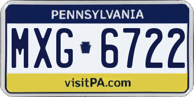 PA license plate MXG6722