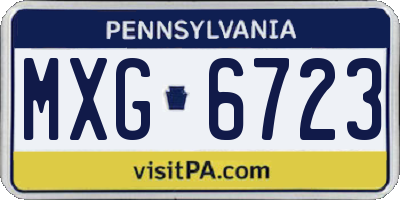 PA license plate MXG6723