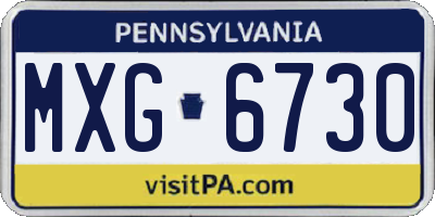 PA license plate MXG6730