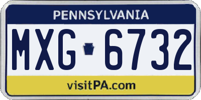 PA license plate MXG6732