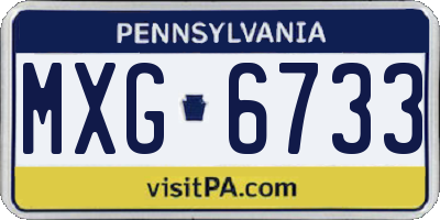 PA license plate MXG6733