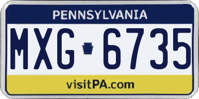 PA license plate MXG6735