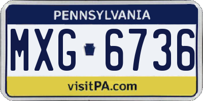 PA license plate MXG6736
