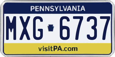 PA license plate MXG6737