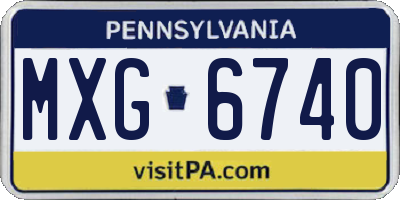 PA license plate MXG6740