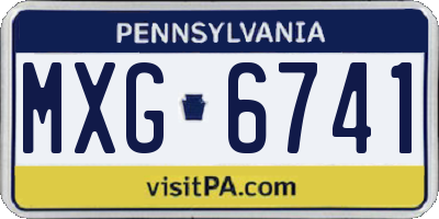 PA license plate MXG6741