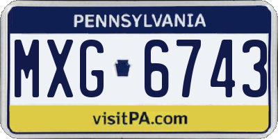 PA license plate MXG6743